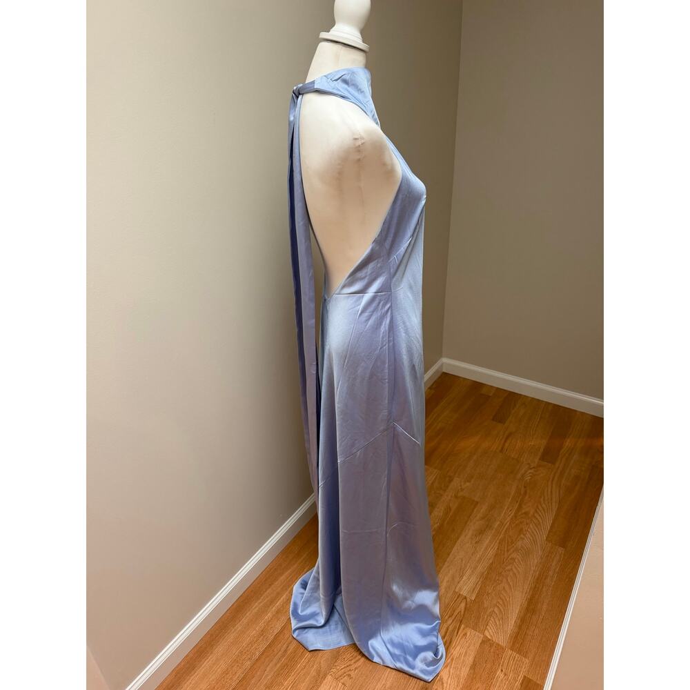 Show Me Your Mumu Lisa Maxi Dress Borrowed Blue Luxe Satin Size Medium - Picture 8 of 9
